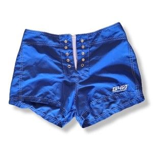 Girls4Sport Small Swim Shorts Blue Stretch Front